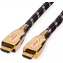 Roline Gold - Cable HDMI con Ethernet - HDMI (M) a HDMI (M) - 2 m - Doble aislamiento - negro-dorado - Compatible con 4K
