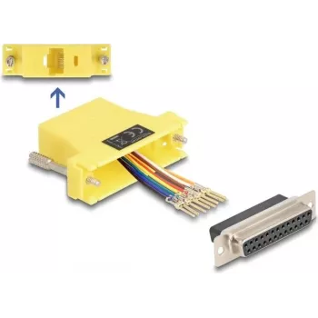 DeLOCK D-Sub 25 pines hembra a RJ45 hembra kit de montaje amarillo VGA RJ-45