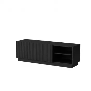 Mueble TV cama meble LIVERTI 150x42x48 cm, tablero de aglomerado negro, marco negro
