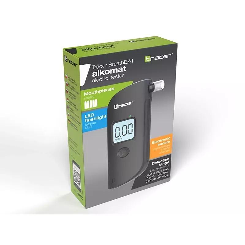 Alcoholímetro semiconductor Tracer BreathEZ-1, negro
