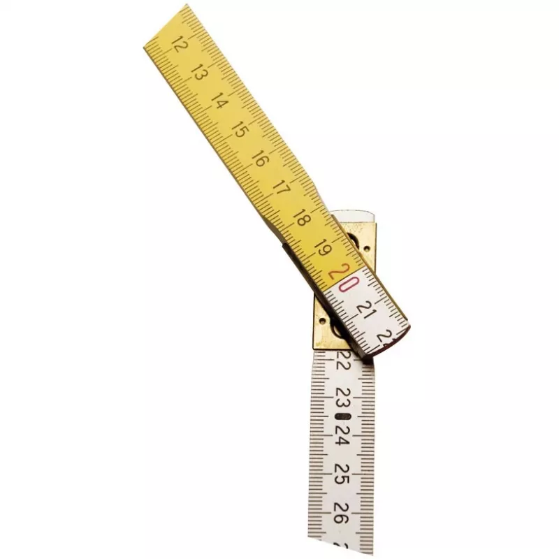 Metro plegable STANLEY 0-35-458, madera, 2 m, 17 mm de ancho, blanco/amarillo