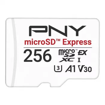 Tarjeta de memoria MicroSDXC PNY microSD Express 256 GB UHS‑I lectura 890 MB/s escritura 750 MB/s U3 V30