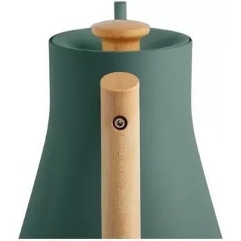 Hervidor eléctrico Fellow Stagg EKG PRO 1L, 1200W, verde mate, acero inoxidable, mango de madera, ajustable 40–100°C