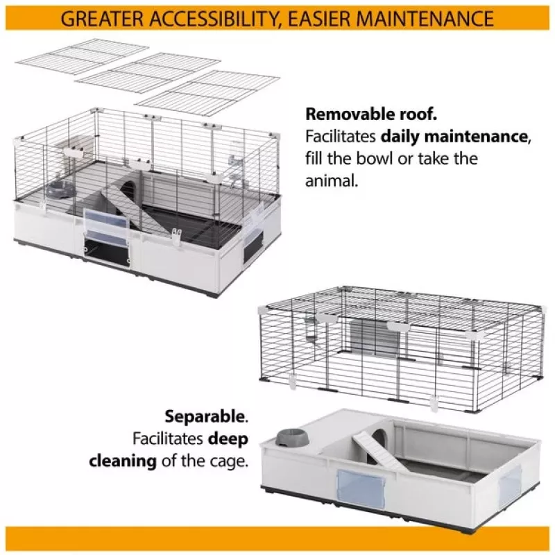 Ferplast Modular 2 jaula para conejo y cobaya, 109 x 72 x 56 cm