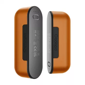 Calentador de manos recargable Ocoopa UT2s, batería 2×5000 mAh, 4 niveles de calor, USB-C, aluminio, naranja