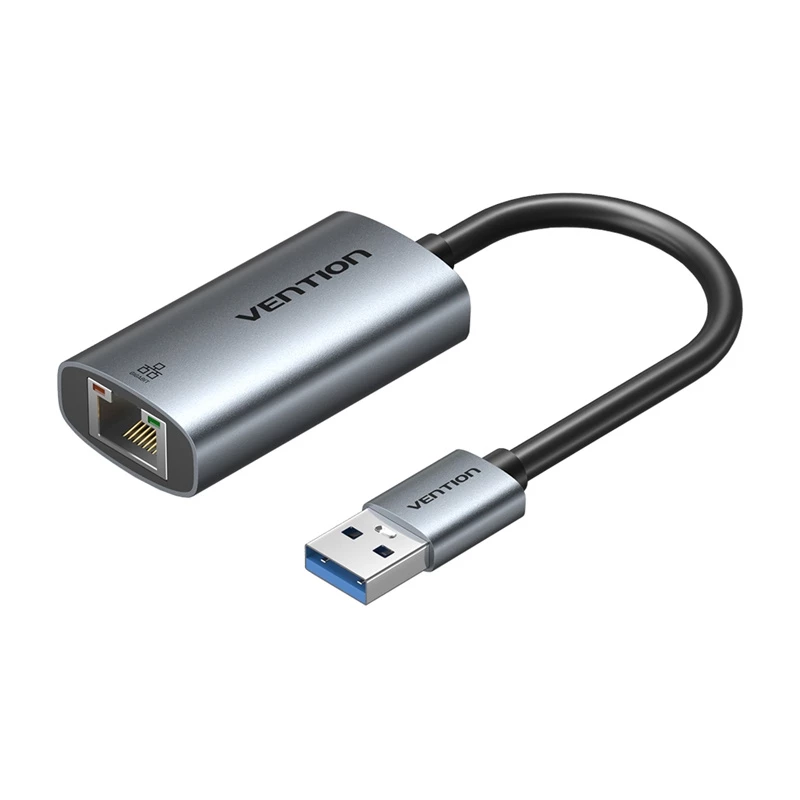 Adaptador USB a Gigabit Ethernet Vention CEZ — interfaz host USB por cable, 1000 Mbit/s, gris