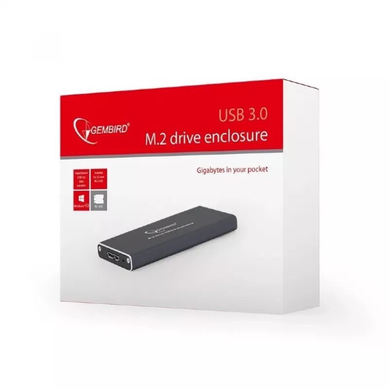 GEMBIRD EE2280-U3C-01 Gembird carcasa M.2 a USB 3.0, aluminio, negra