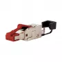 METZ CONNECT - conector de red - RJ-45 (M) recto - apantallado - libre de halógenos, sin gancho - rojo (130G405032-E)