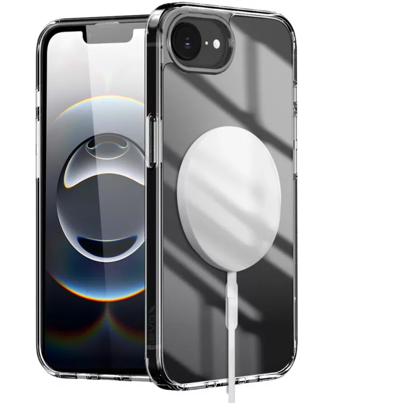 Nevox StyleShell SHOCKFlex - compatible con iPhone 16e/17e MagSafe transparente