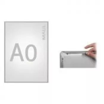 Marco de póster MAUL HEBEL standard, DIN A2, marco de aluminio anodizado plateado, anti UV estabilizado