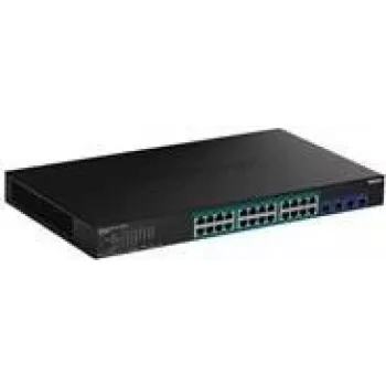 TRENDnet TPE 30284 - Switch - Smart - 24 x 10/100/1000 (PoE+) + 4 x 10 Gigabit SFP+ - Montaje en rack - PoE+ (370 W) - AC 100 - 240 V (TPE-30284)