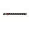 Unidad de distribución de energía GEMBIRD EG-PDU-014-C14, 8 salidas AC, entrada C14, cable de 3 m, 1U, 3680 W, 10 A, aluminio, negro