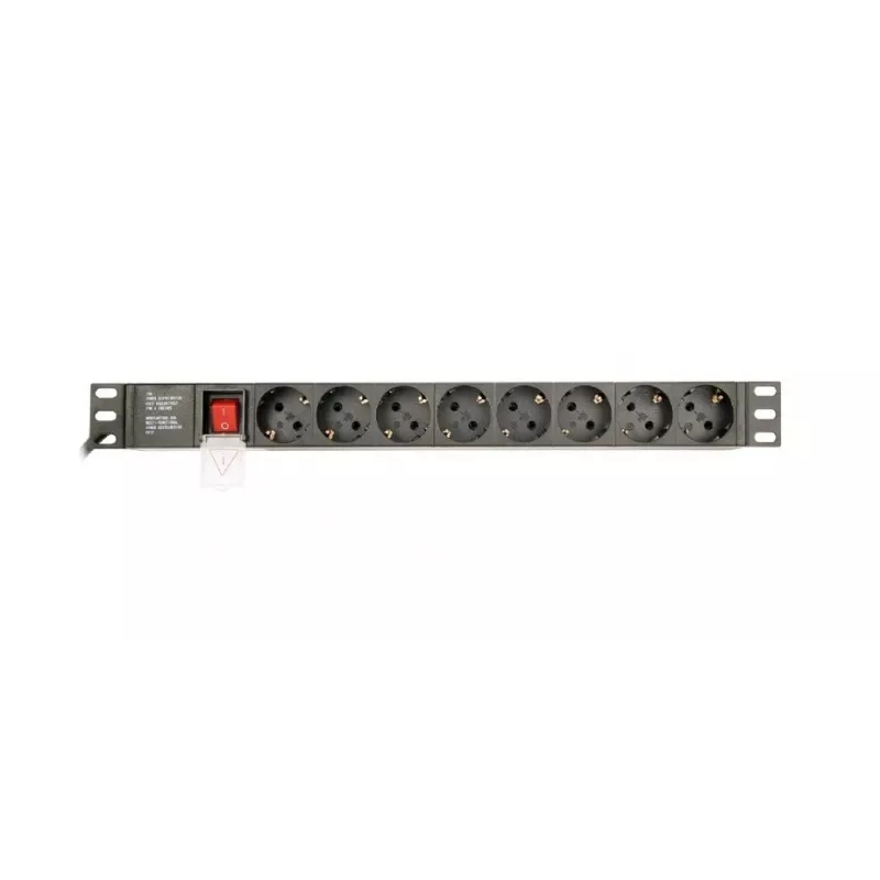 Unidad de distribución de energía GEMBIRD EG-PDU-014-C14, 8 salidas AC, entrada C14, cable de 3 m, 1U, 3680 W, 10 A, aluminio, negro
