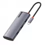 Hub USB-C Tellur TLL321061 con PD 3.0 100W, salida HDMI y 3× conectores USB 3.0