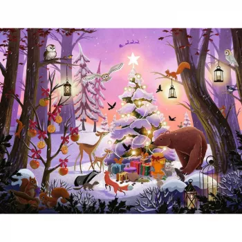 Puzle Ravensburger Weihnachten im Wald 2000 piezas