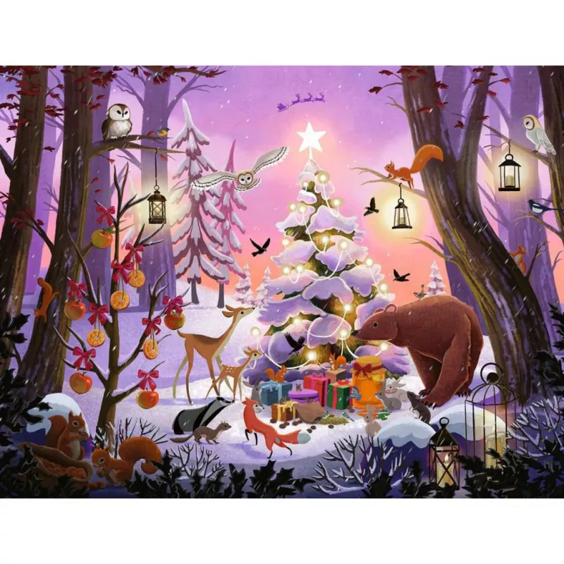 Puzle Ravensburger Weihnachten im Wald 2000 piezas