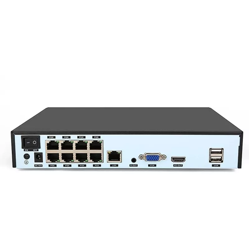 Foscam FN9108HE Grabador de vídeo en red Negro 8 canales, 5MP, PoE, HDMI+VGA