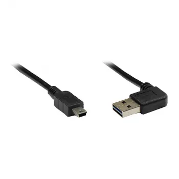 Cable de conexión GoodConnections USB 2.0 EASY conector macho A a Mini-B, en ángulo, negro, 3 m