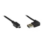 Cable de conexión GoodConnections USB 2.0 EASY conector macho A a Mini-B, en ángulo, negro, 3 m