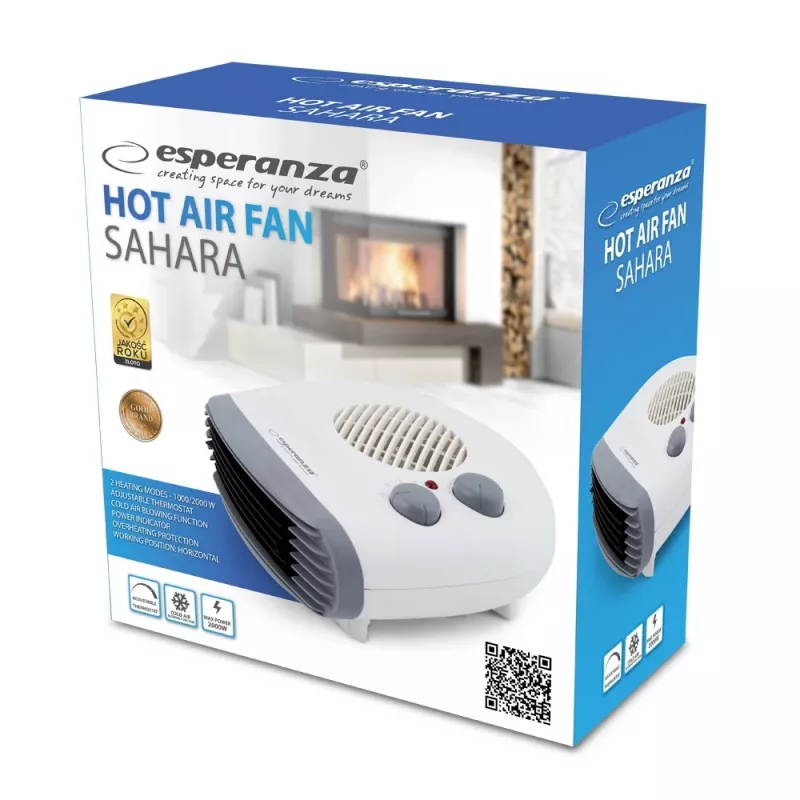 Calefactor eléctrico de interior EHH003 gris, blanco 2000 W - Esperanza
