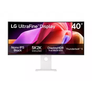 LG UltraWide 40WT95UF-W Monitor LED 100,9 cm (40 inch), Blanco/Negro, 5K2K, Nano-IPS, Curvo, Thunderbolt 5.0, Conmutador KVM, Daisy Chain, Panel de 120 Hz (40WT95UF-W.AEU)