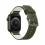 Correa GUAN Premium Pro para Apple Watch 42–49 mm caqui/blanco, compatible con 44 mm/45 mm/46 mm/49 mm/42 mm