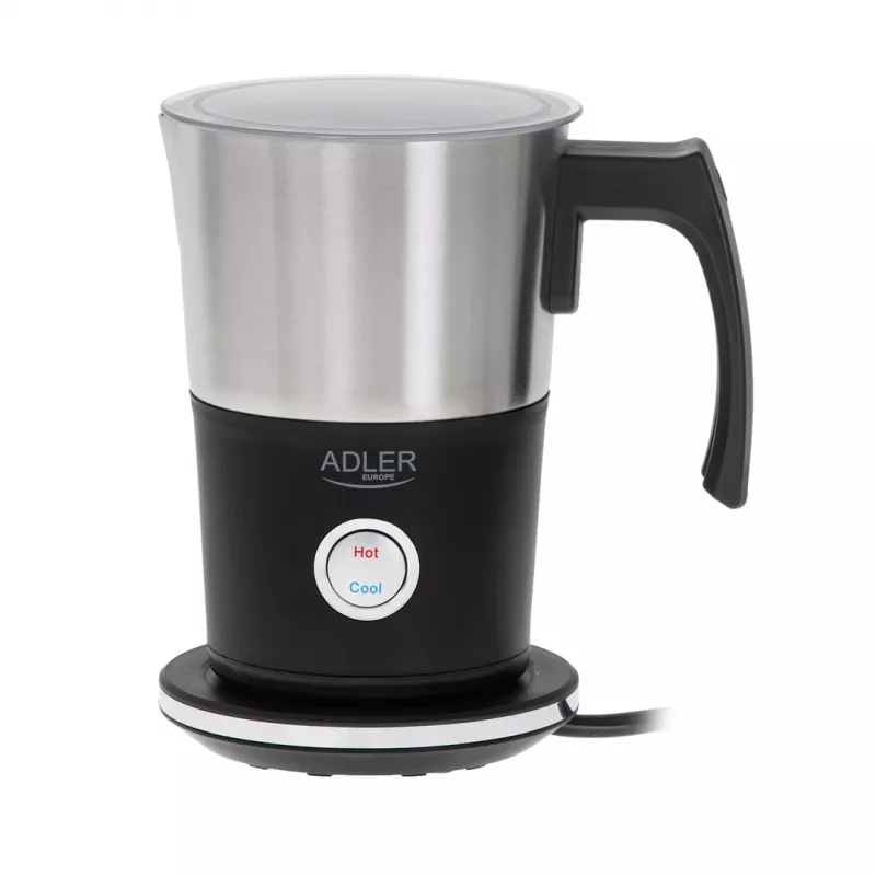 Espumador de leche automático Adler AD 4497 – acero inoxidable, 600W, 120 ml de espuma / 300 ml de calentamiento, caliente y frío