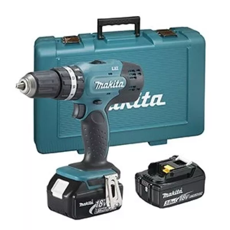 Taladradora Makita DHP453RFE sin llave negro, azul 1,8 kg