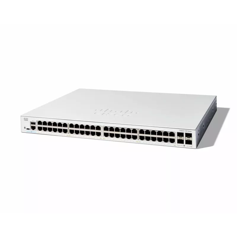 Cisco Catalyst 1300-48T-4G Switch gestionado, 48 puertos GE, 4x1GE SFP, Limited Lifetime Protection (C1300-48T-4G)