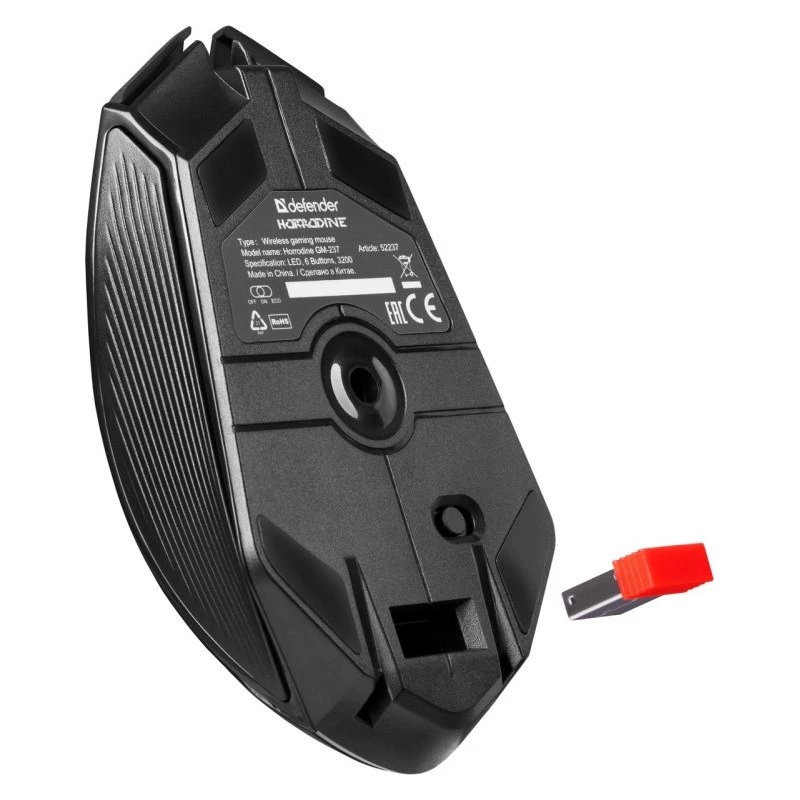 Ratón DEFENDER GM-126 TISA RF+BT ÓPTICO 1600dpi 6P NEGRO