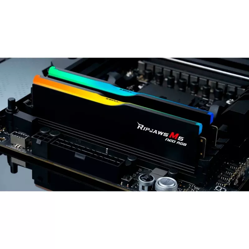 DIMM 64 GB DDR5-6000 (2x 32 GB) Dual-Kit, memoria RAM negra, F5-6000J3636F32GX2-RM5NRK, Ripjaws M5 Neo RGB, AMD EXPO