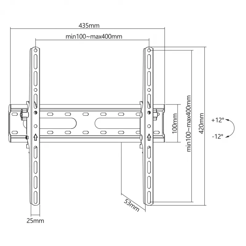 Soporte para TV SBOX PLB-2544T-2 para televisores de 32-70 pulgadas, carga máx. 45 kg, VESA hasta 400×400