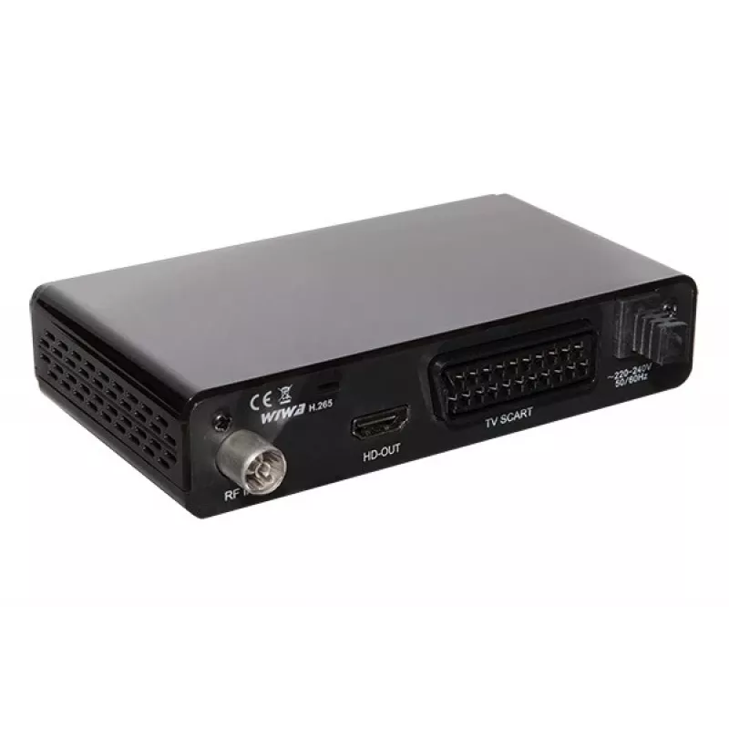 WIWA H.265 DVB-T/DVB-T2 HEVC sintonizador, Full HD 1080p, PVR, HDMI 1.3, USB 2.0, SCART, negro