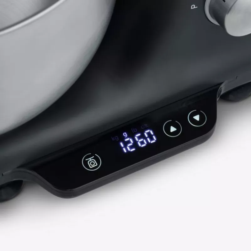 Robot de cocina Severin KM 3898 1000 W 5,5 L negro acero cepillado plata