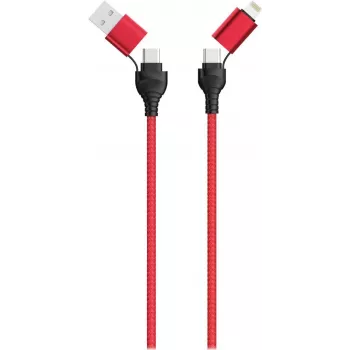 Cable USB 2GO 797370 1,2 m USB A/USB C USB C/Lightning negro rojo