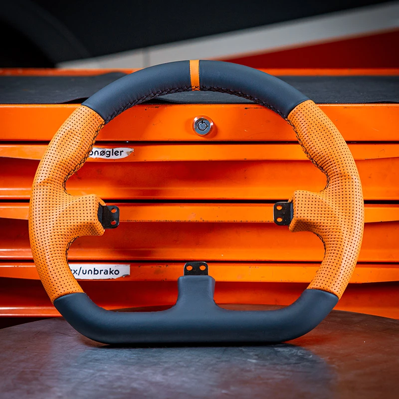 Volante de simracing Asetek SimSports GT Rim Closed D cuero naranja