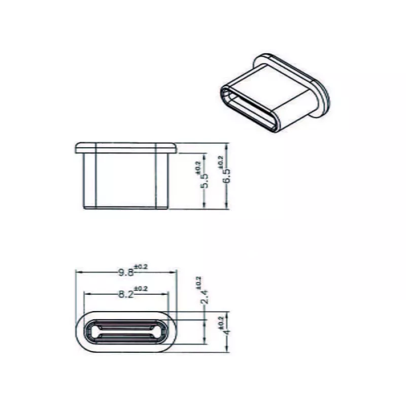 Tapa protectora para conector hembra DeLOCK 64014 USB Type-C negra 10 uds.