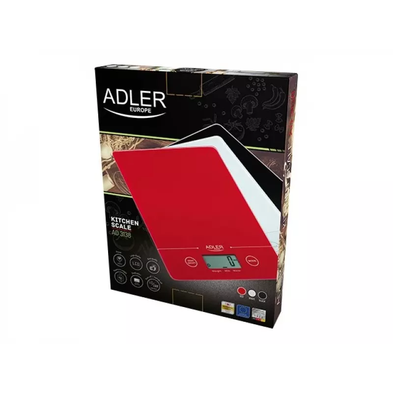 Báscula de cocina Adler AD 3138 w báscula de cocina electrónica blanca encimera cuadrada
