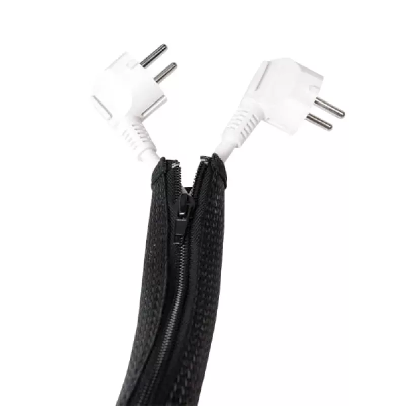 Tubo para cables LogiLink con cremallera, 2,0 m, gris de poliéster, resistente a la abrasión, a la tracción y a la deformación, resistente a los impactos, - 1 ud. (KAB0074)