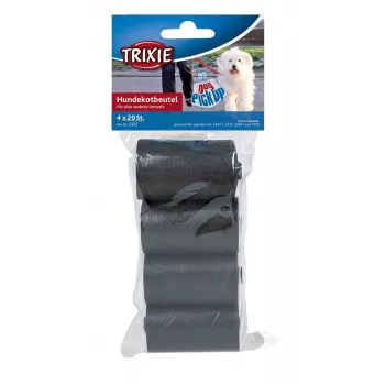 Bolsas para excrementos Trixie Poop Bags 2332, plástico, negro, 4 rollos × 20 uds. (80 bolsas)