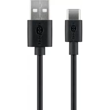 Goobay | Cable de carga y sincronización USB-C (USB-A > USB-C) | 59124 | Conector macho USB-C | Conector USB 2.0 (Type-A)