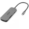 Dongle USB-C 7 en 1 Acer — USB 3.2 Gen 1 Type-C, 3x USB-A, HDMI, SD/MicroSD, 100W PD, plata