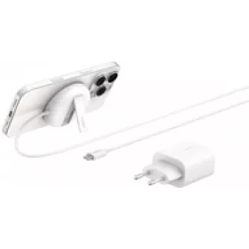 Cargador inalámbrico magnético Belkin WIA011KQWH Qi2 15W plegable con fuente de alimentación de 20W blanco