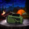 Radio portátil FM/AM SENCOR SRD1000SCLGR con Bluetooth, carga solar/manivela/USB-C, batería de 2000 mAh, IPX4, luces LED