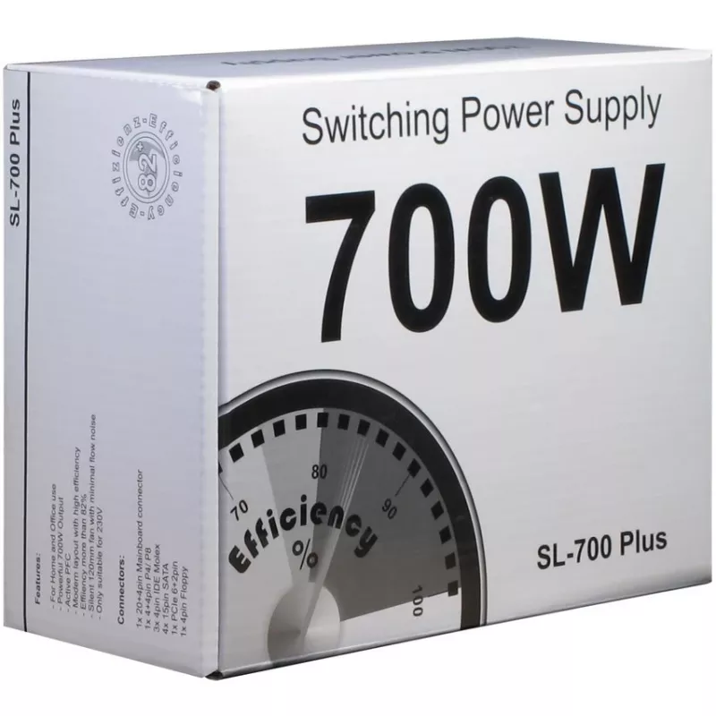 Inter-Tech SL-700 Plus - Fuente de alimentación (interna) - ATX12V 2.4 - AC 230 V - 700 Watt - PFC activo (88882141)