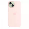 Funda de silicona con MagSafe para iPhone 15 - Rosa claro