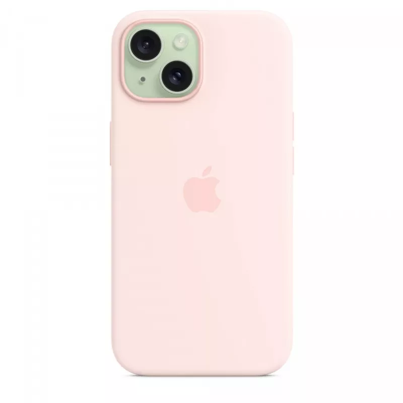Funda de silicona con MagSafe para iPhone 15 - Rosa claro