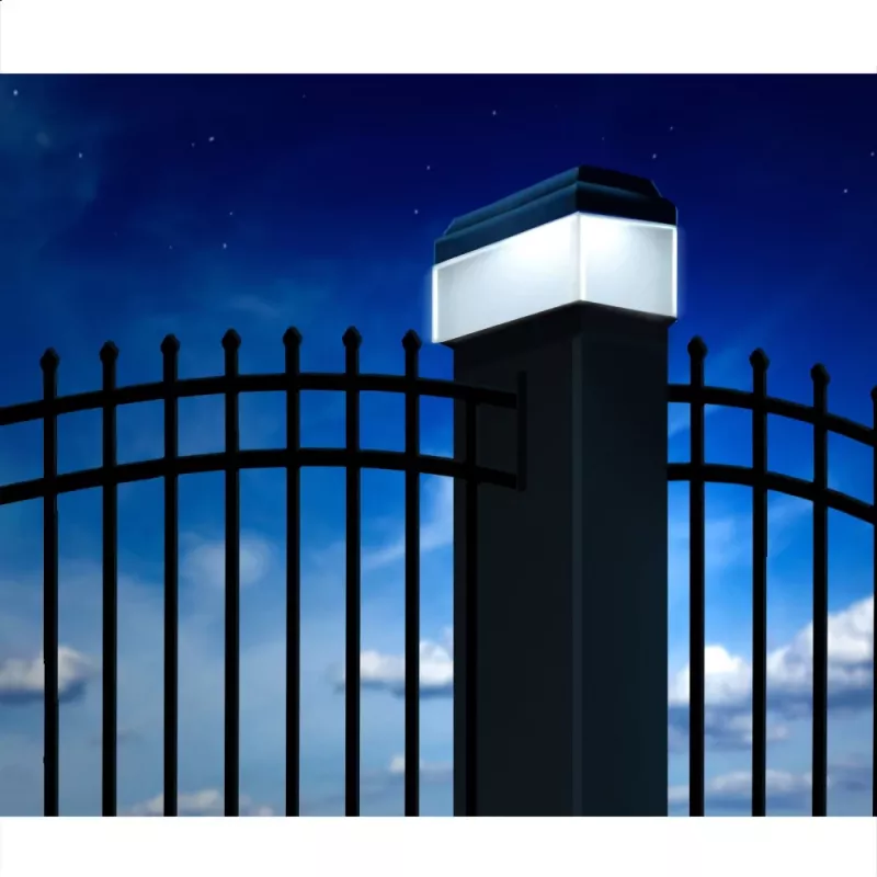 GB128 Lámpara solar LED para postes de valla y jardín, Negro - Verde Blue