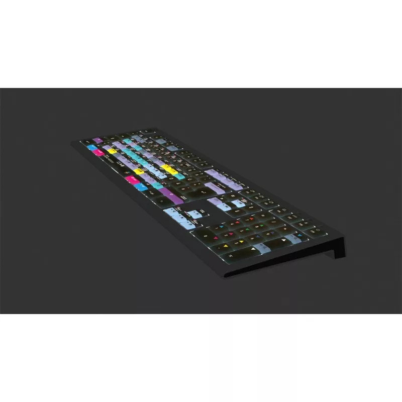 Logickeyboard ASTRA 2 teclado DaVinci Resolve para Mac, tamaño completo, USB con cable, mecanismo de tijera, QWERTZ alemán, negro