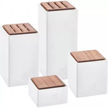 Set de 4 recipientes de cerámica para conservas ZWILLING 1002267 – vidriados, apilables, herméticos para té, café, azúcar, especias